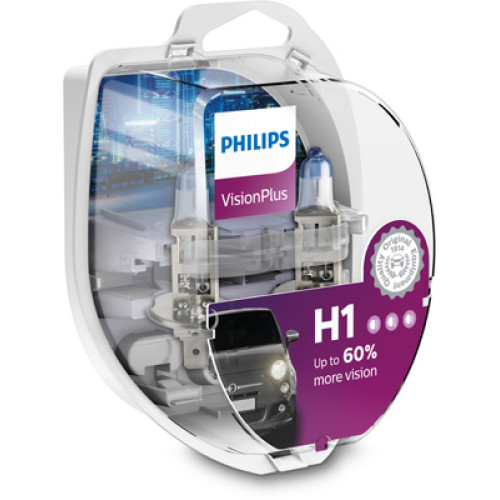 Set 2 becuri H1 12V 55W Vision Plus Philips